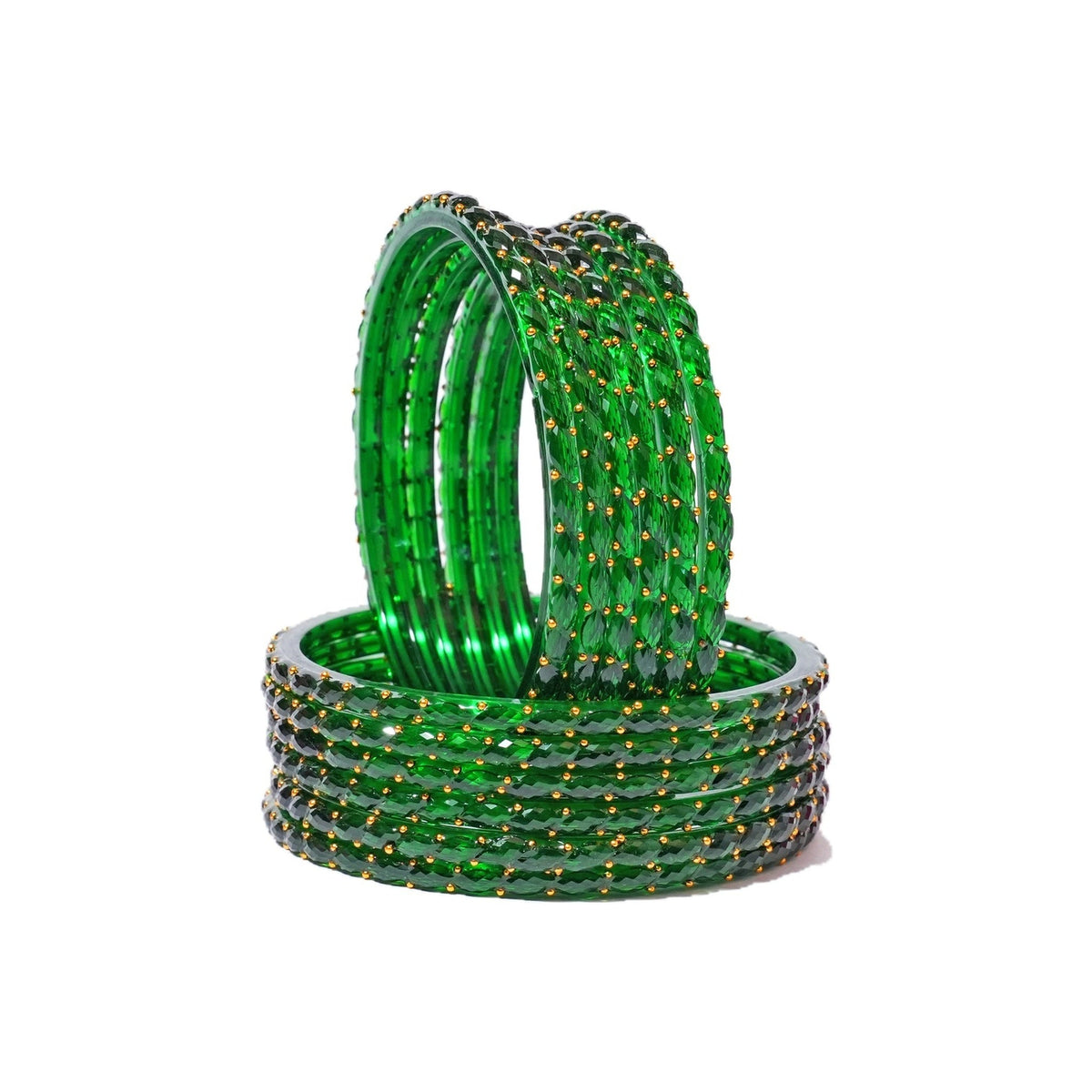 Green Raindrop Crystal Bangle Set – Alankrta