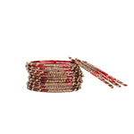 Maroon crystal stone glass bangles set for women – Alankrta