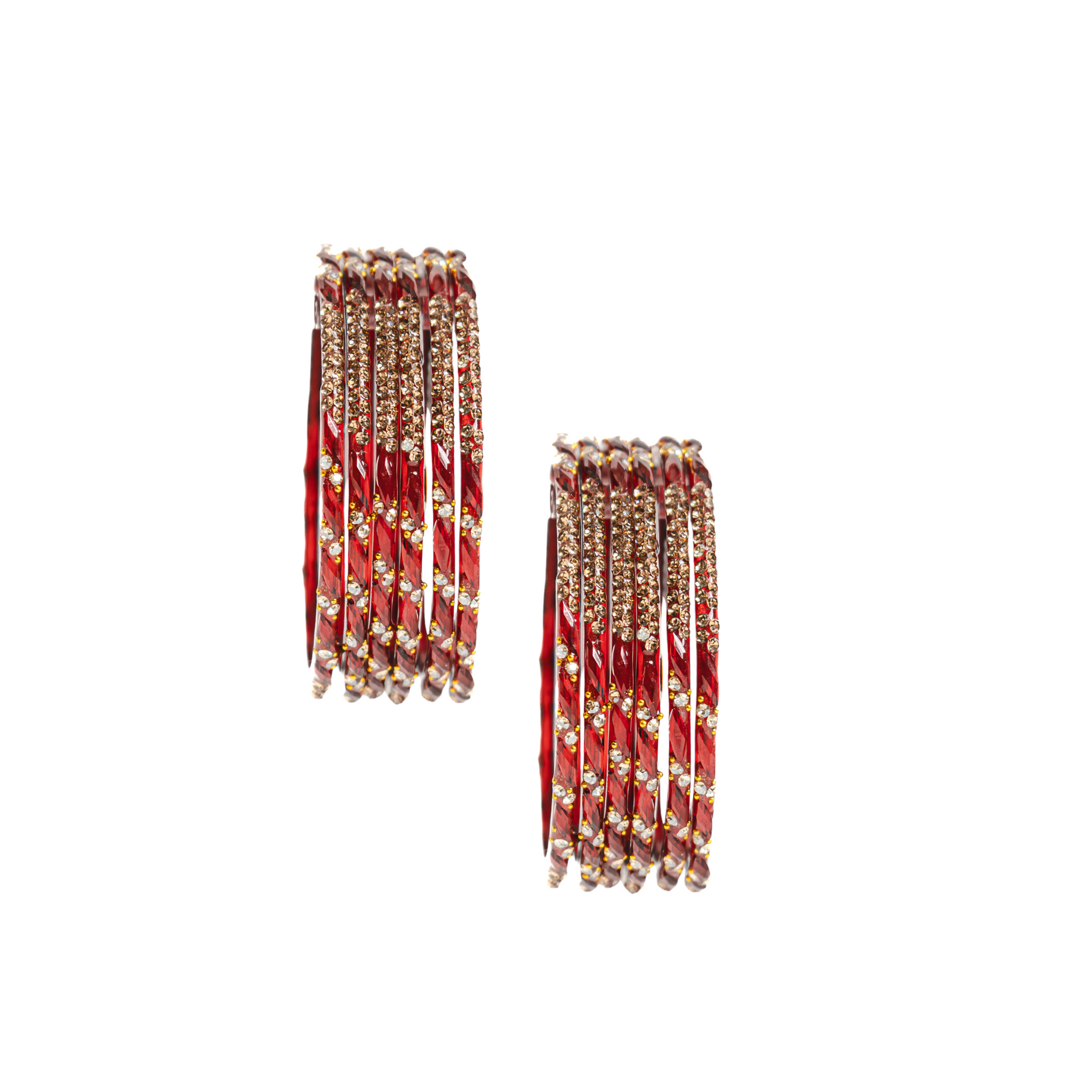 Maroon crystal stone glass bangles set for women – Alankrta