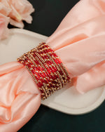 Red crystal stone glass bangles set for women – Alankrta