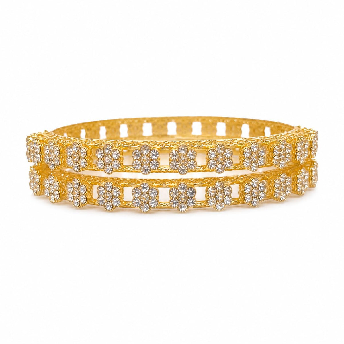 Alankrta Golden Phool Kada bangle set